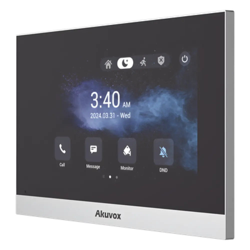 Monitor IP Android / Pantalla Táctil LCD 7" / Wi-Fi / Bluetooth / PoE / SIP / 8 Entradas de Alarma / 1 Salida de Relé / Gestión en la Nube