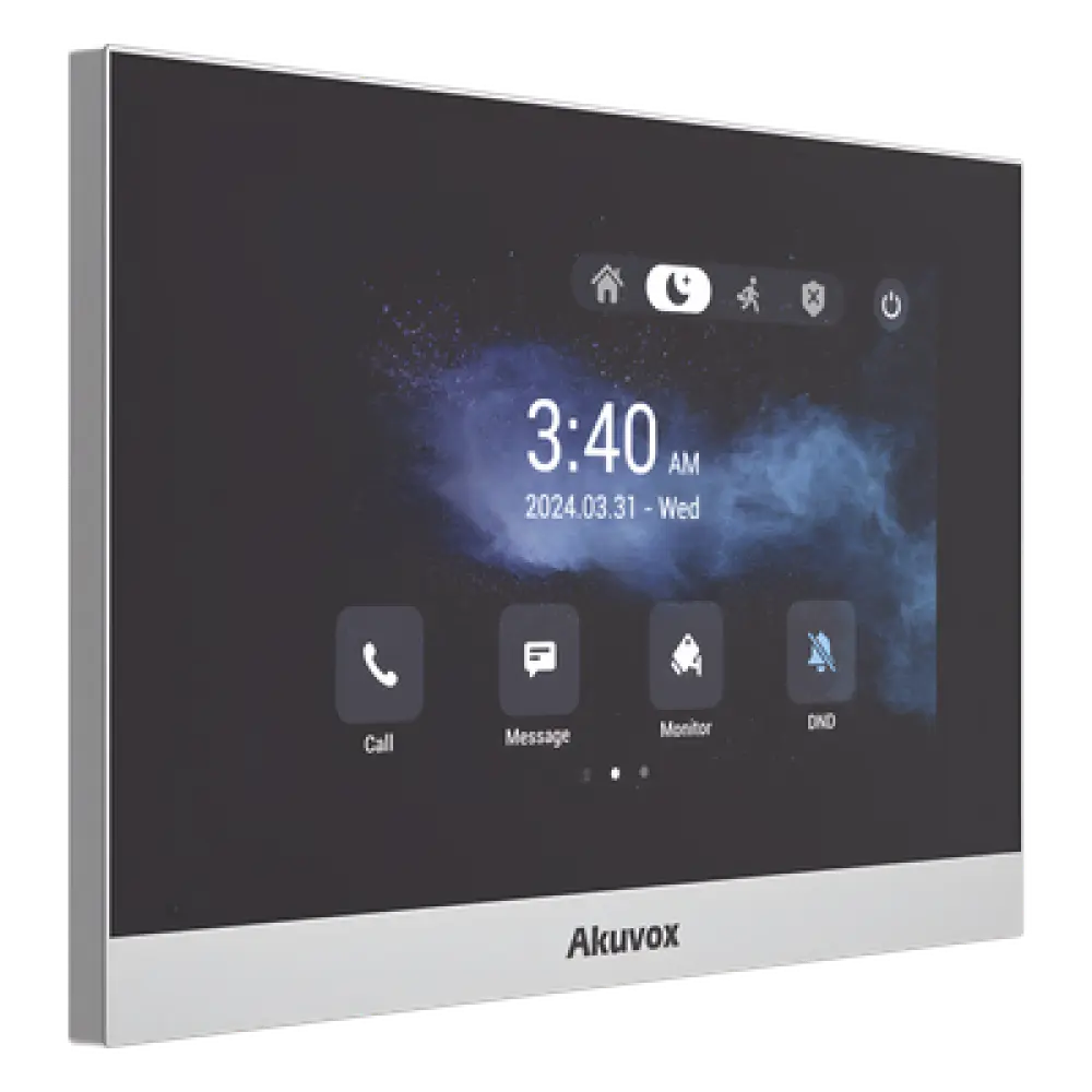 Monitor IP Android / Pantalla Táctil LCD 7" / Wi-Fi / Bluetooth / PoE / SIP / 8 Entradas de Alarma / 1 Salida de Relé / Gestión en la Nube