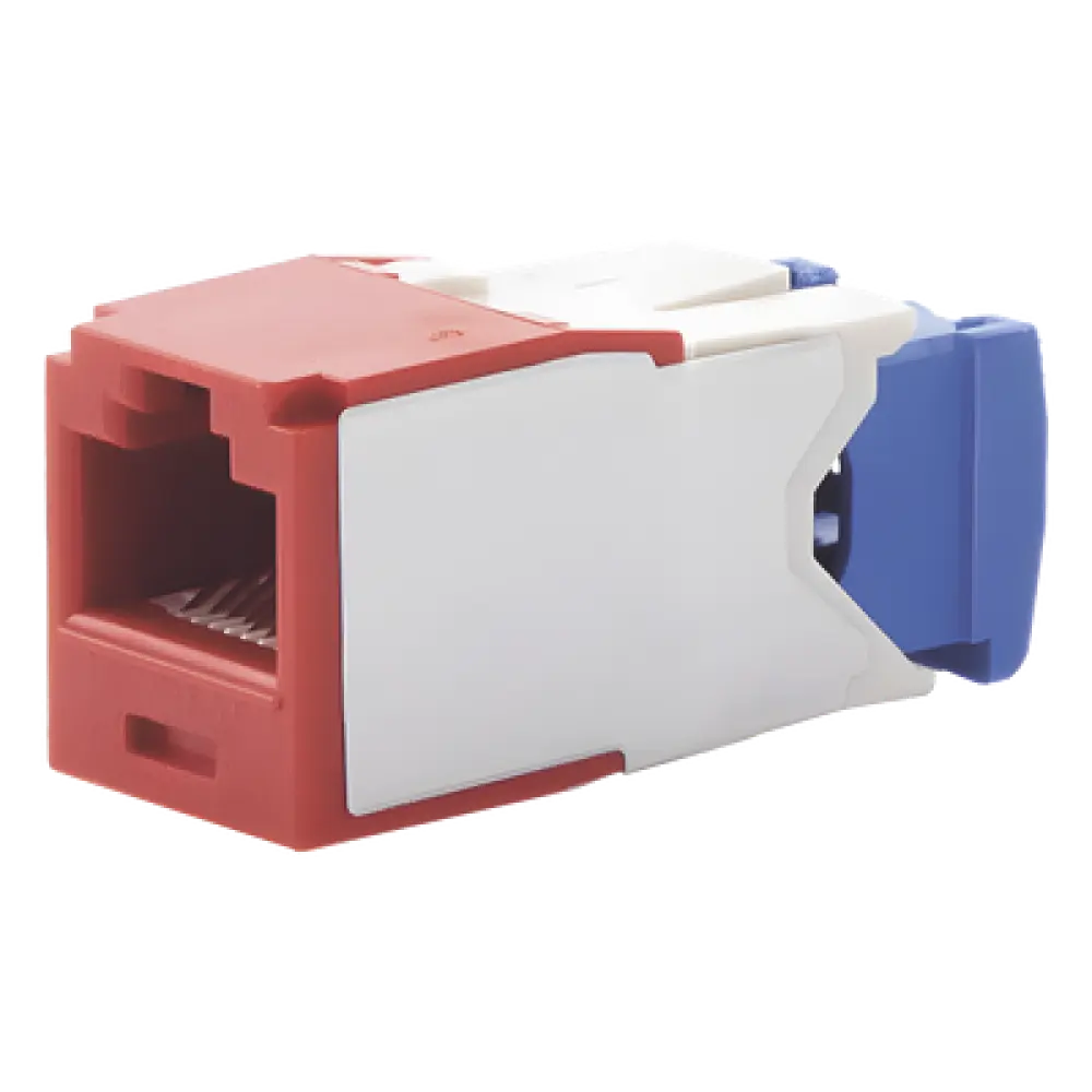 Conector Jack RJ45 / Categoría 6A / 8P8C / Terminación TG / Sin herramienta de impacto / Color Rojo