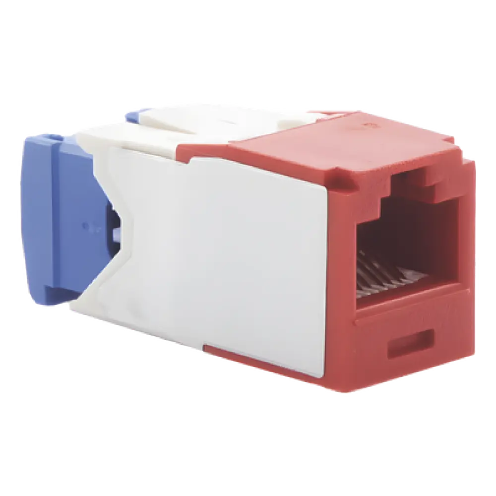 Conector Jack RJ45 / Categoría 6A / 8P8C / Terminación TG / Sin herramienta de impacto / Color Rojo