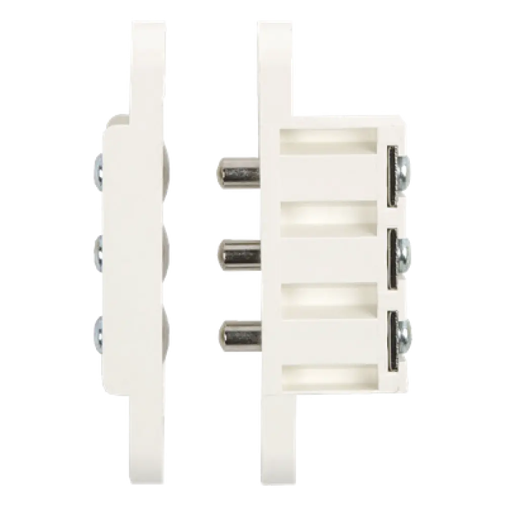 Contacto de transferencia / 3 pines / 1.5 A / 13 x 71 mm / Latón niquelado / Acabado blanco / 1/2' x 2-3/4'