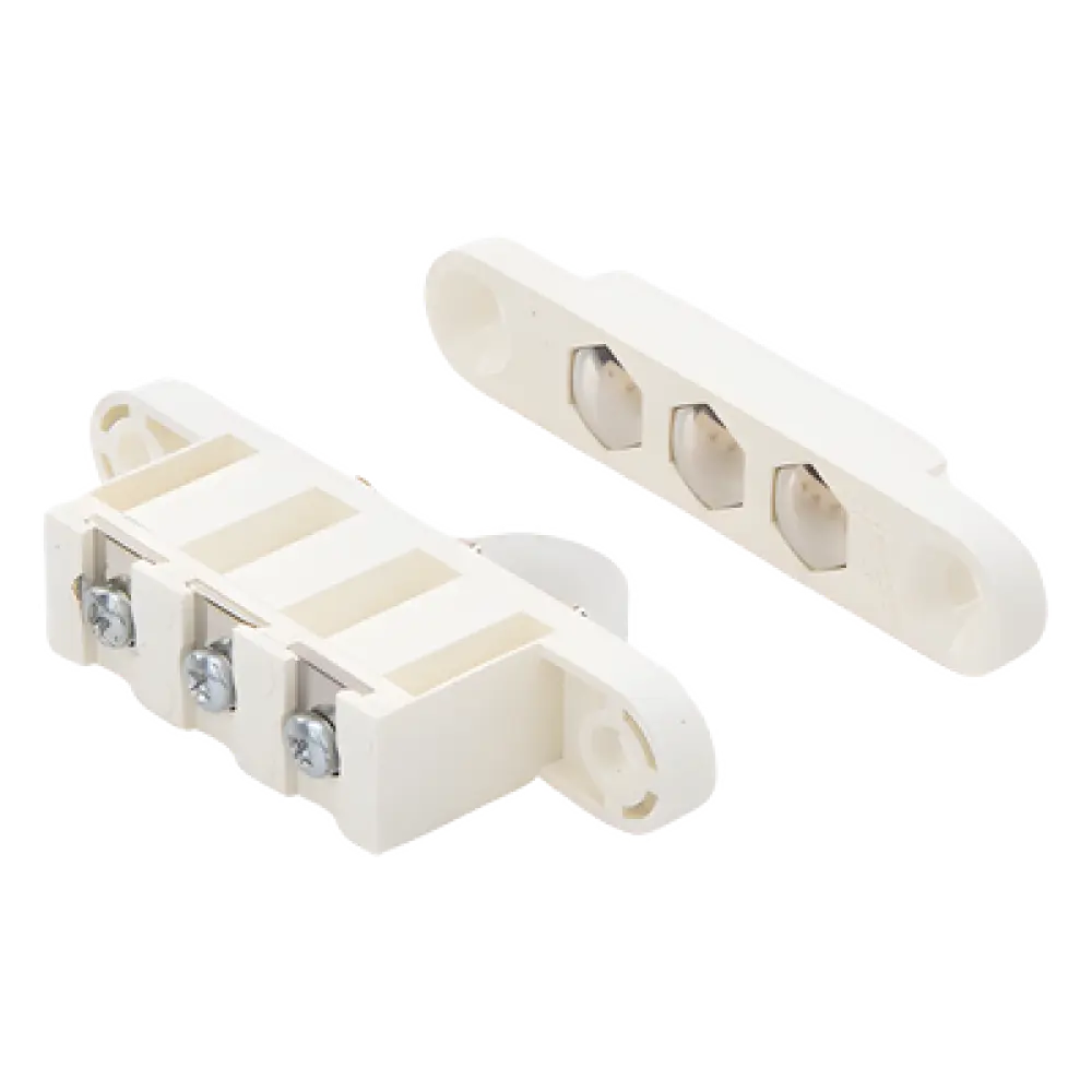 Contacto de transferencia / 3 pines / 1.5 A / 13 x 71 mm / Latón niquelado / Acabado blanco / 1/2' x 2-3/4'