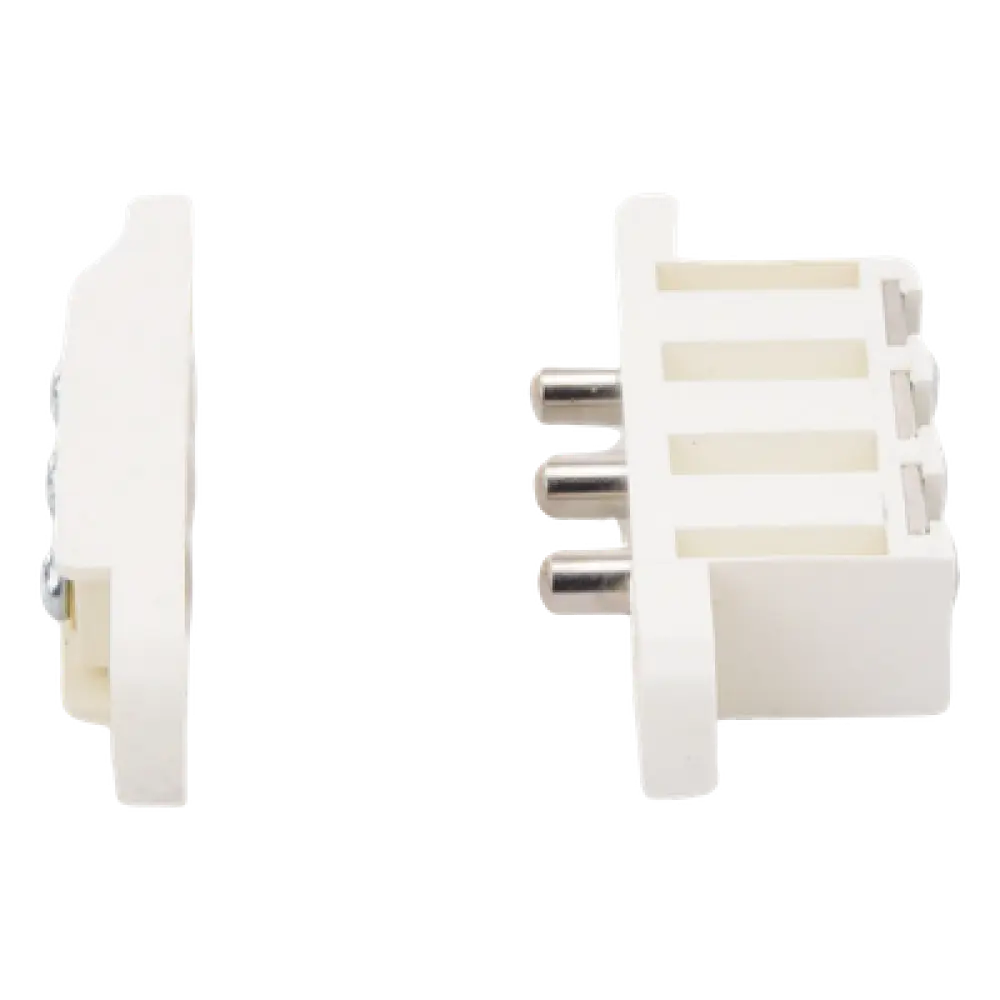 Contacto de transferencia / 3 pines / 1.5 A / 13 x 71 mm / Latón niquelado / Acabado blanco / 1/2' x 2-3/4'