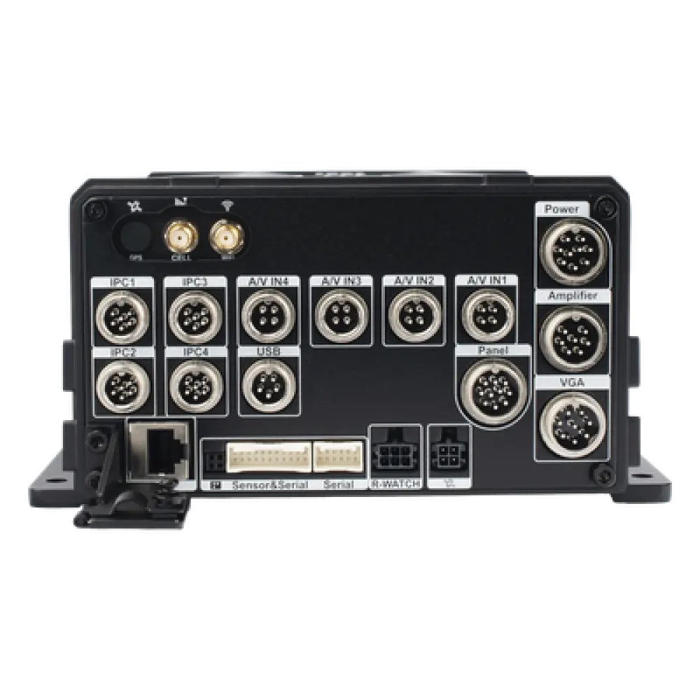 DVR Móvil / 8 Canales / 4 AHD 2 Megapixel + 4 IP / H.265 / HDD y SSD M.2 / 4G / WiFi / GPS / -40 a 70°C (-40 a 158°F)