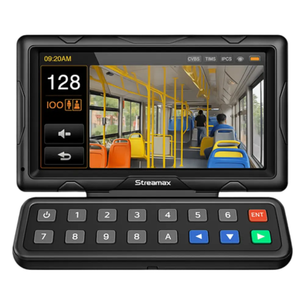 Panel de Control Táctil para MDVR Móvil / Pantalla 10.1 Pulgadas / Resolución 1024 × 600 / Audio Bidireccional / Cable 5 m (16.4 ft) / Rango -20°C a 70°C
