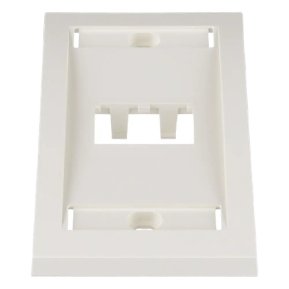 Placa de Pared Vertical / 2 Puertos Mini-Com / Espacios para Etiquetas / 2.75 x 4.5 pulgadas / Blanco Mate