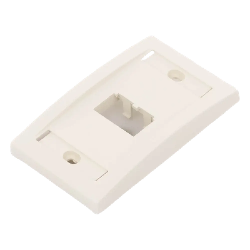 Placa de Pared Vertical / 2 Puertos Mini-Com / Espacios para Etiquetas / 2.75 x 4.5 pulgadas / Blanco Mate