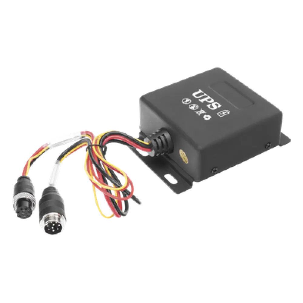 UPS para Videovigilancia Móvil / 24 VDC / 2000 mAh / 20 min Autonomía / Anti-vibración / -10°C a 60°C / Conector Aviación