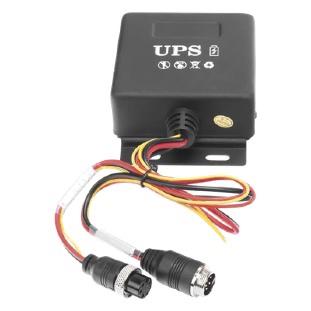 UPS para Videovigilancia Móvil / 24 VDC / 2000 mAh / 20 min Autonomía / Anti-vibración / -10°C a 60°C / Conector Aviación
