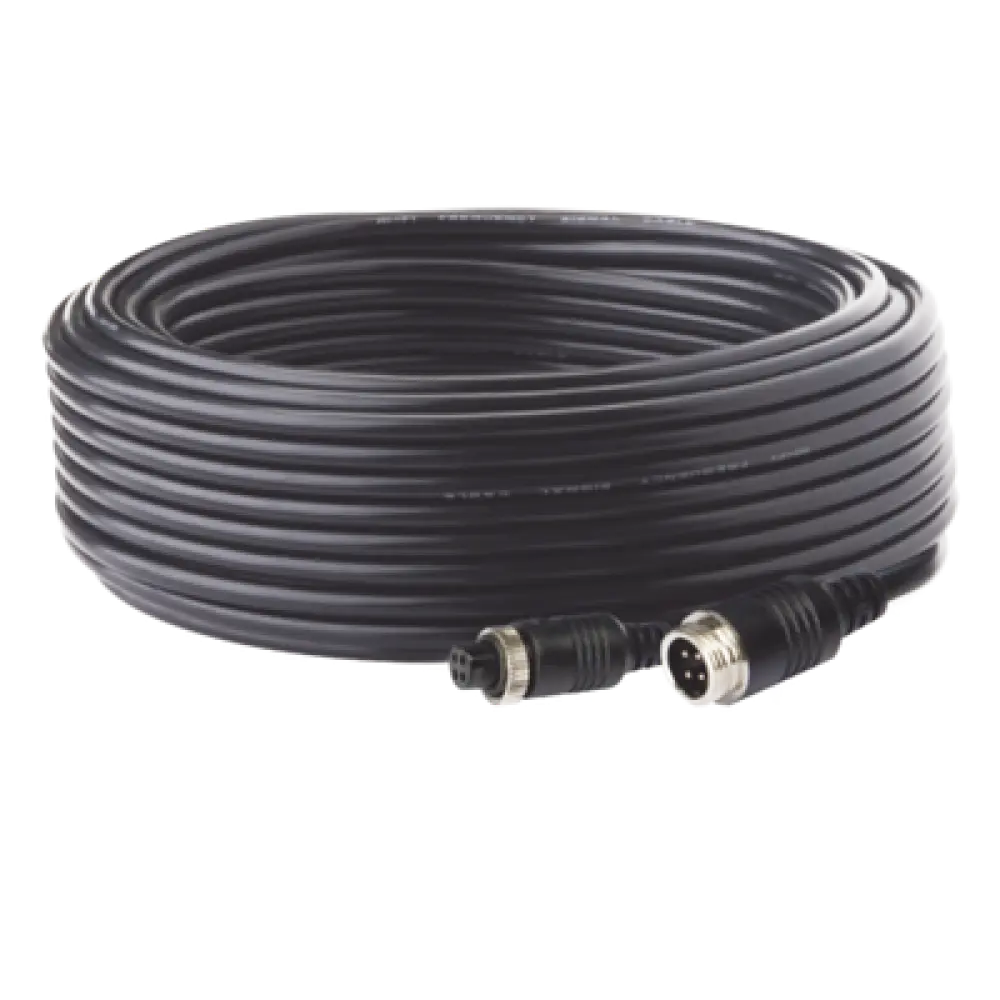 Cable de Extensión para Cámara de Vehículo Industrial / 20 m (65 ft) / 4 Pines / Conexión Roscada / HD en Baja Luz
