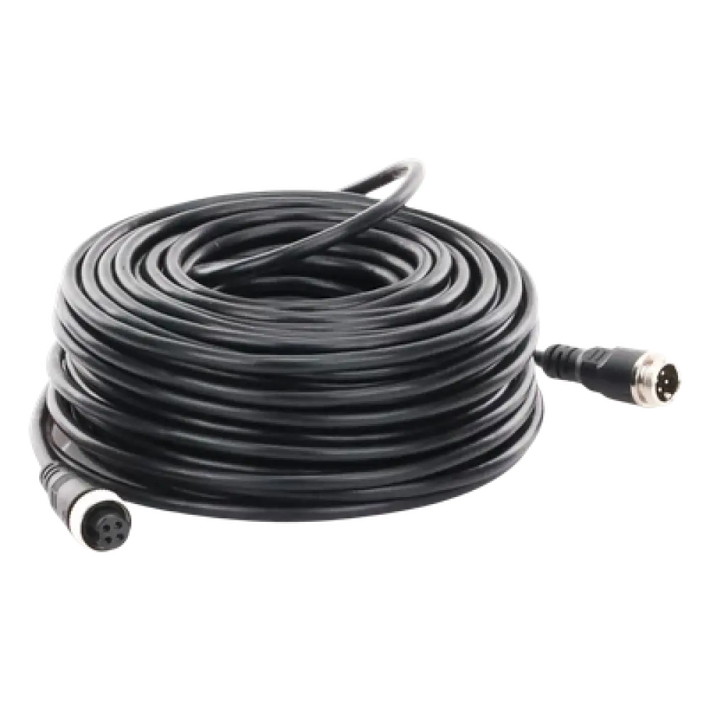 Cable de Extensión para Cámara de Vehículo Industrial / 20 m (65 ft) / 4 Pines / Conexión Roscada / HD en Baja Luz