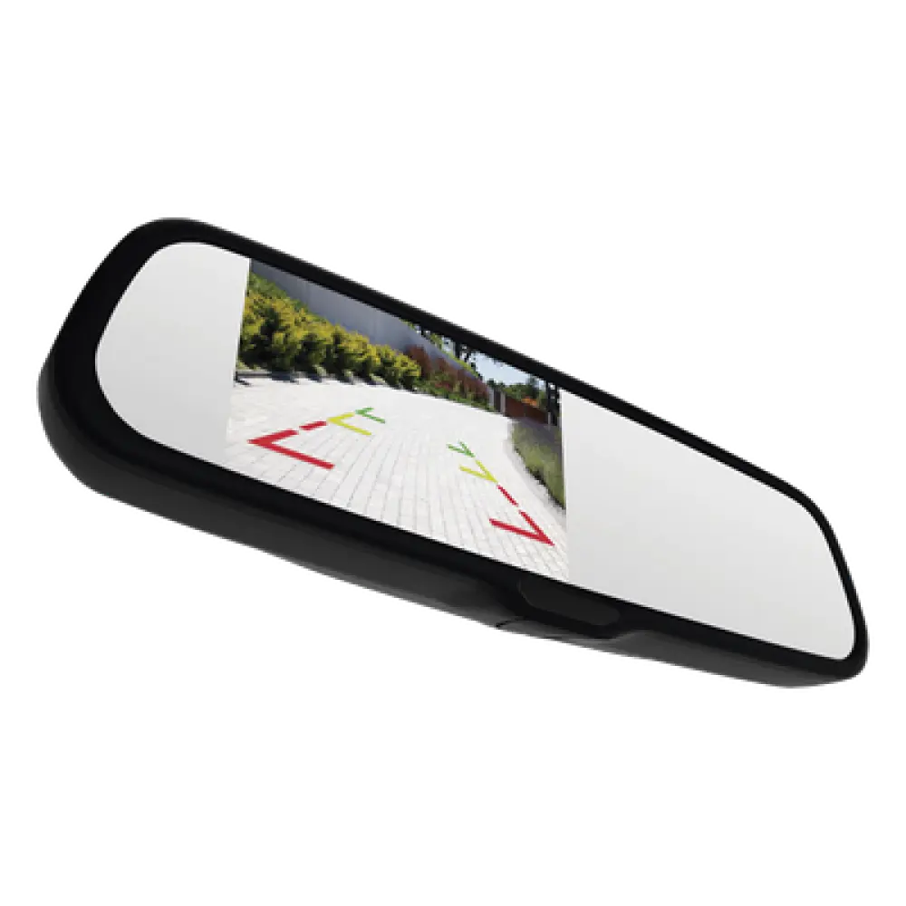 Espejo Retrovisor con Pantalla LCD / Atenuación Automática / Entradas de Video Duales / Líneas de Estacionamiento