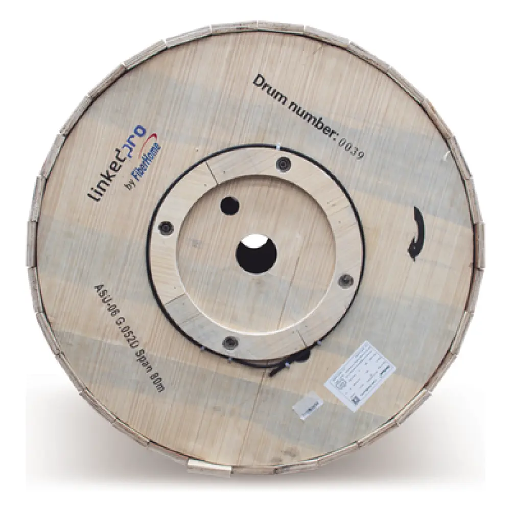 Cable de Fibra Óptica Aérea Mini ADSS / Monomodo G.652D / 6 Hilos / Span 80 m (262.5 ft) / Loose Tube / Exterior MDPE / Sin Metal