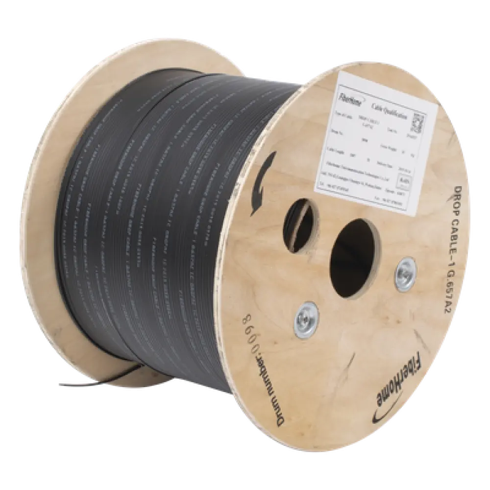 Cable Drop / Fibra Óptica G.657A2 / 1 Hilo Unifibra / LSZH / 1 km / 2.0x3.0 mm / -20°C a +60°C