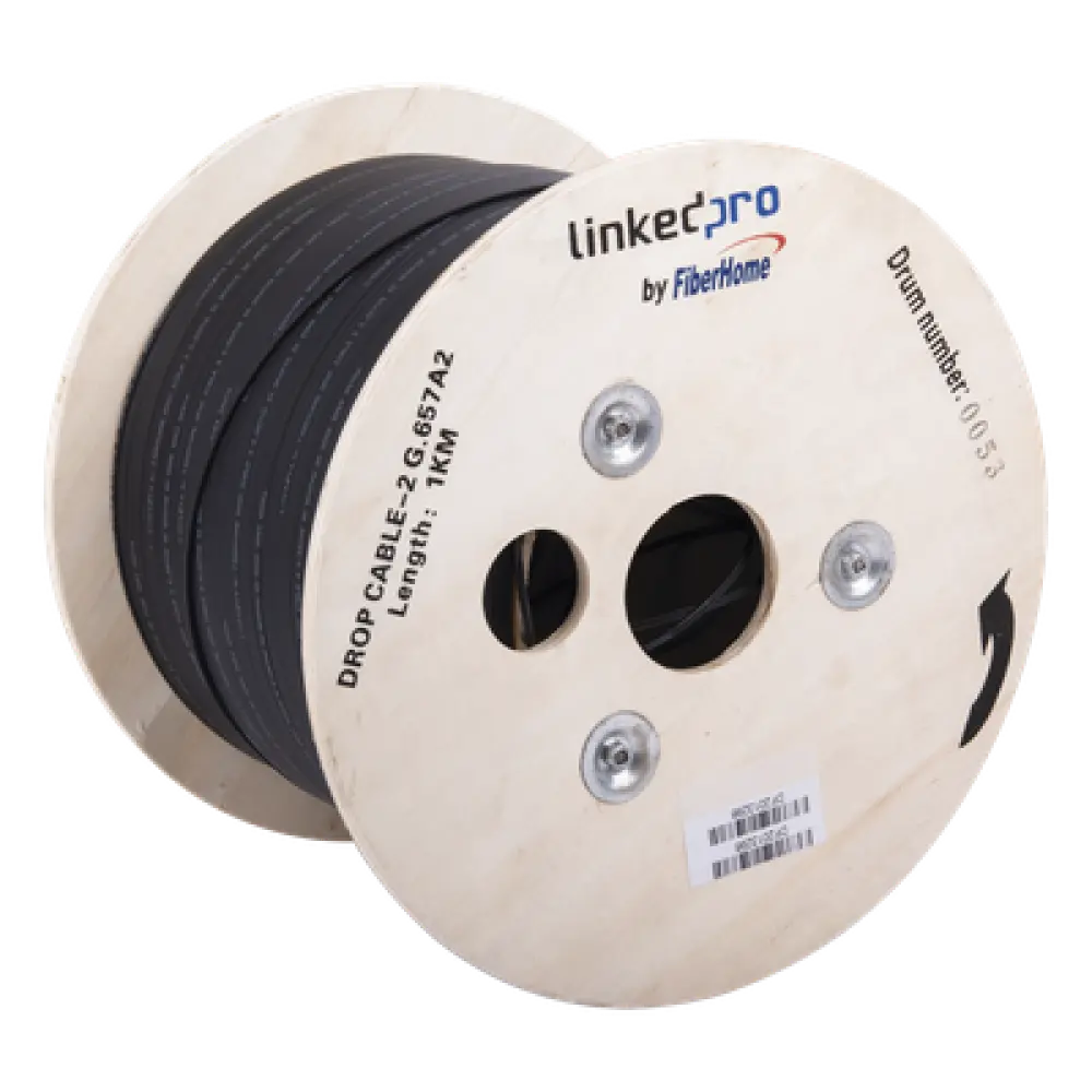 Carrete de Fibra Óptica Drop / 1 km / G.657A2 Bifibra / LSZH / Interior-Exterior / 3.28 ft (1 km)