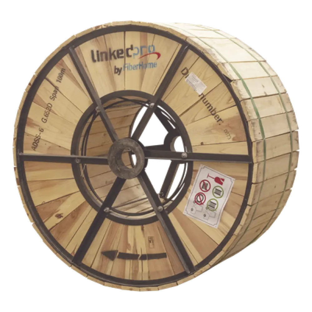 Cable ADSS Aéreo / 24 Hilos SM G.652D / Span 100m (328 ft) / Tensión 2500N / Anti-tracking 110kV / Loose Tube HDPE