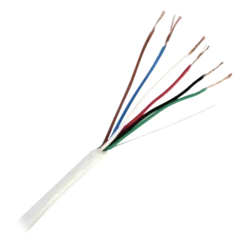 Cable para Control de Acceso / 6x20 AWG / 152 m (500 ft) / Blindado / Riser / Blanco