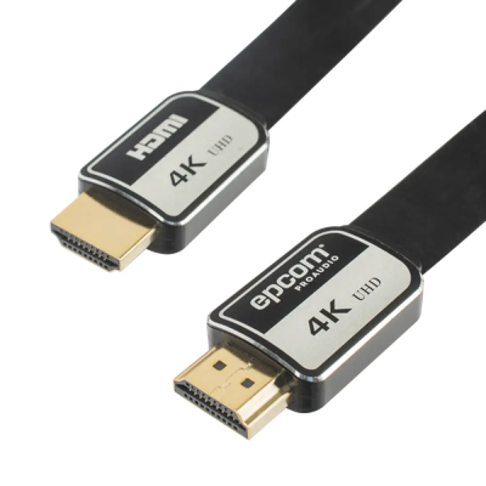 Cable HDMI / 1m (3.28ft) / 18Gbps / 4K@60Hz / Plano / 30AWG / Conectores Oro