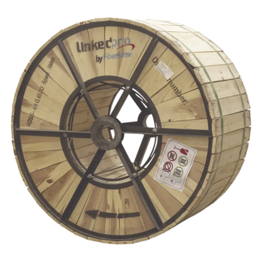 Carrete de Fibra Óptica Aérea ADSS / Monomodo G.652D / 48 Hilos / Span 200 / 4 km / 13,123 pies