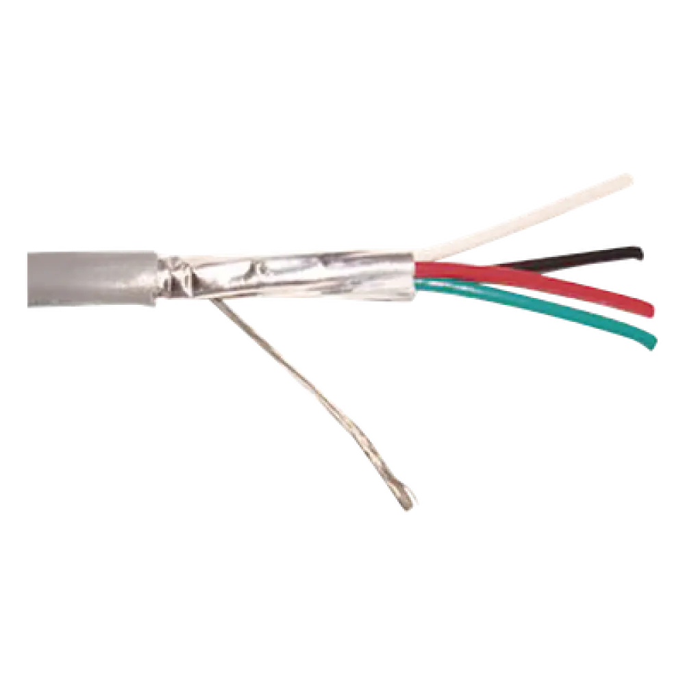 Cable Multiconductor para Alarma / 4x22 AWG / Blindado / CMR / 305 m (1000 ft) / Gris