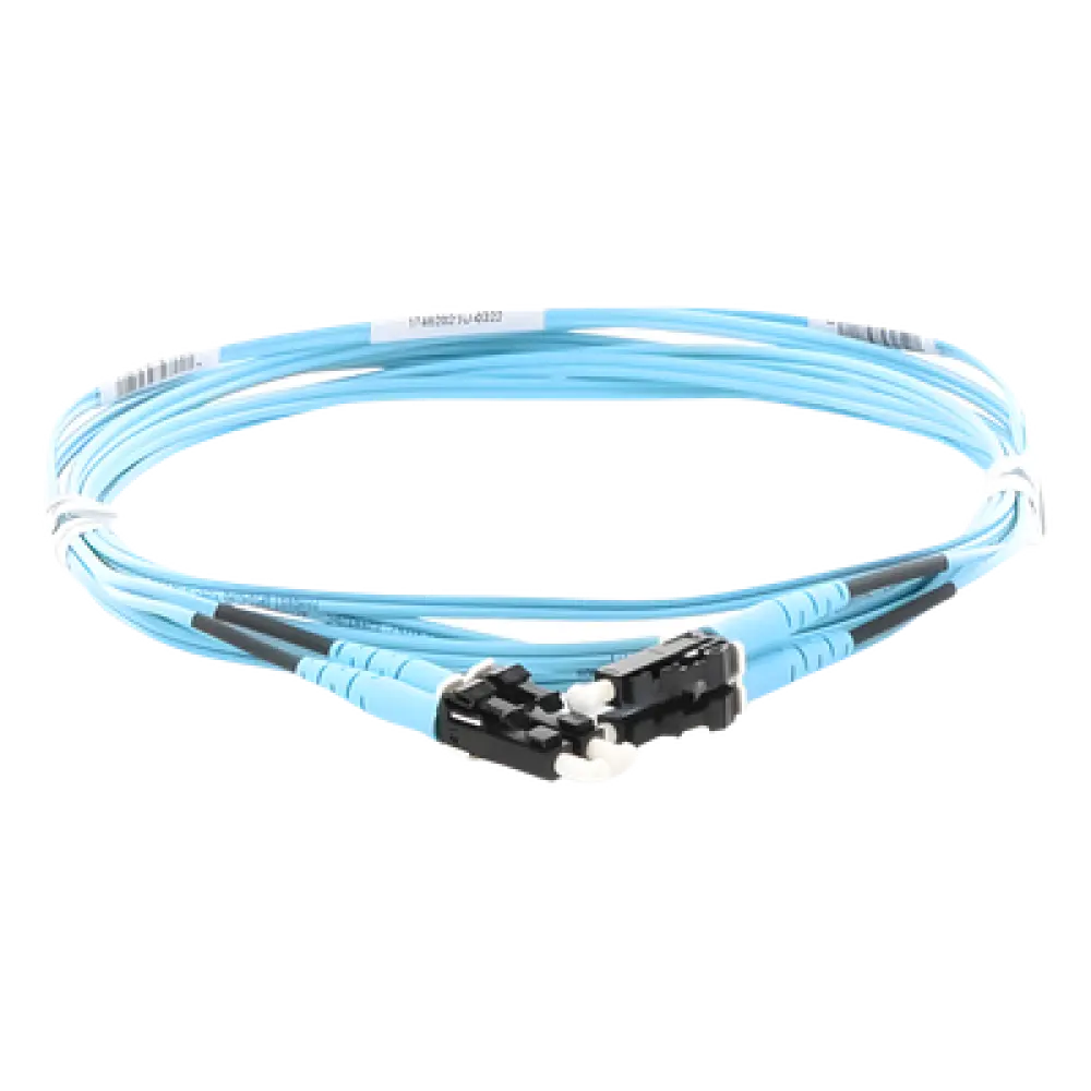 Jumper de Fibra Óptica / Multimodo OM3 50/125 / LC-LC Dúplex / OFNR Riser / Aqua / 3 m (9.84 ft)