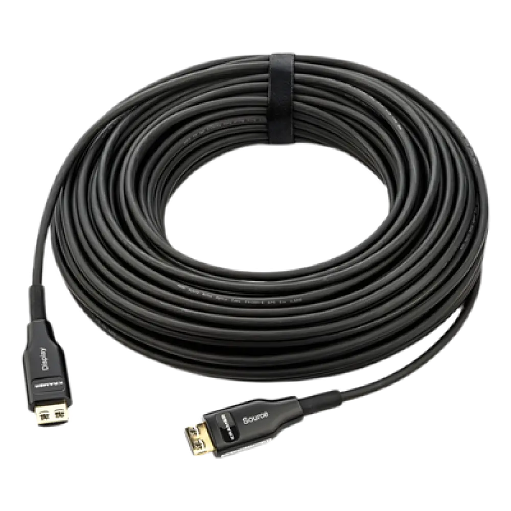 Cable HDMI Óptico Activo Híbrido / 4K@60Hz / 18 Gbps / Fibra OM3 + Cobre / 30 m (98.4 ft) / HDCP 2.2