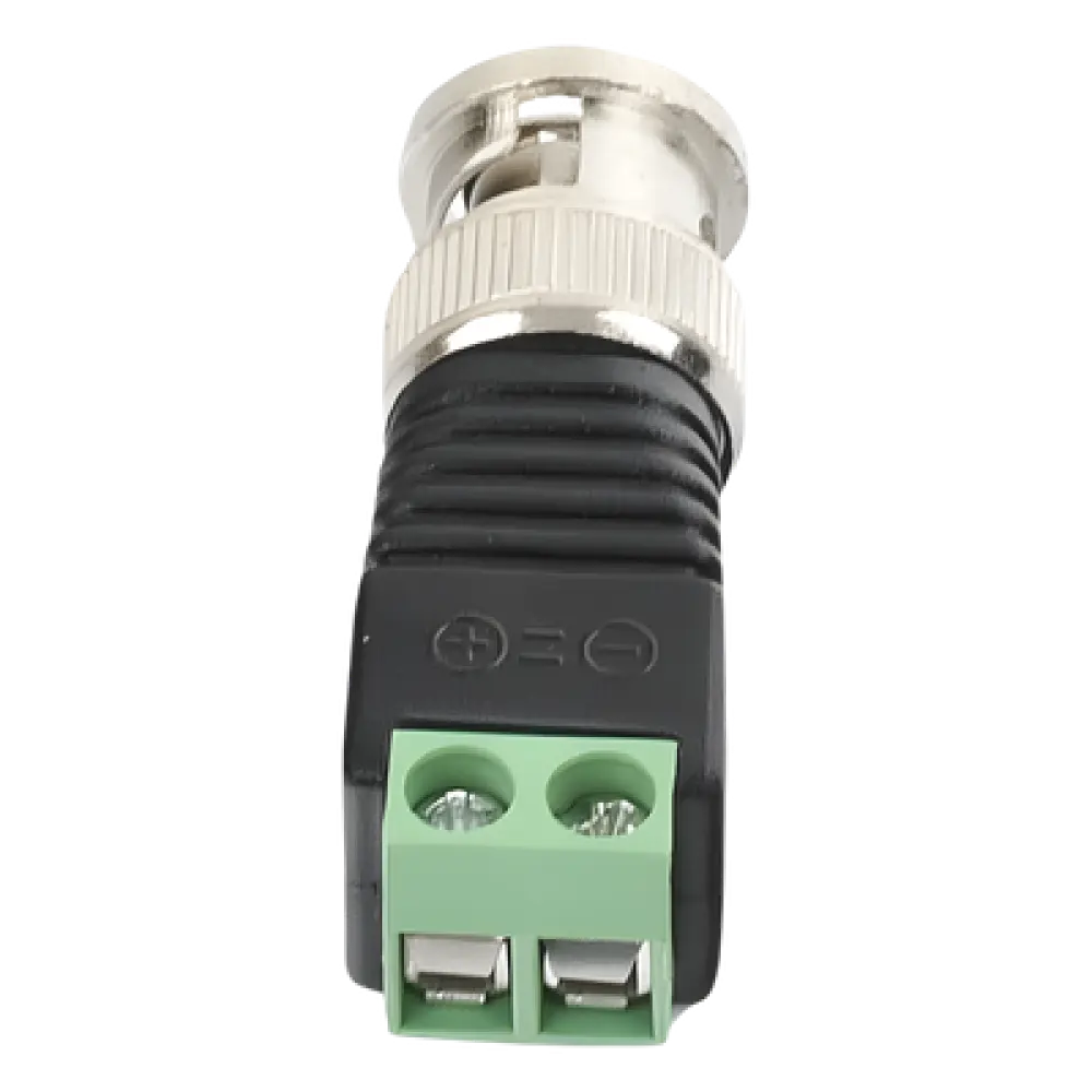 Adaptador BNC Macho / Terminales Tornillo / 75 Ohm / Cables AWG 26-14 / RG-59 / RG-6