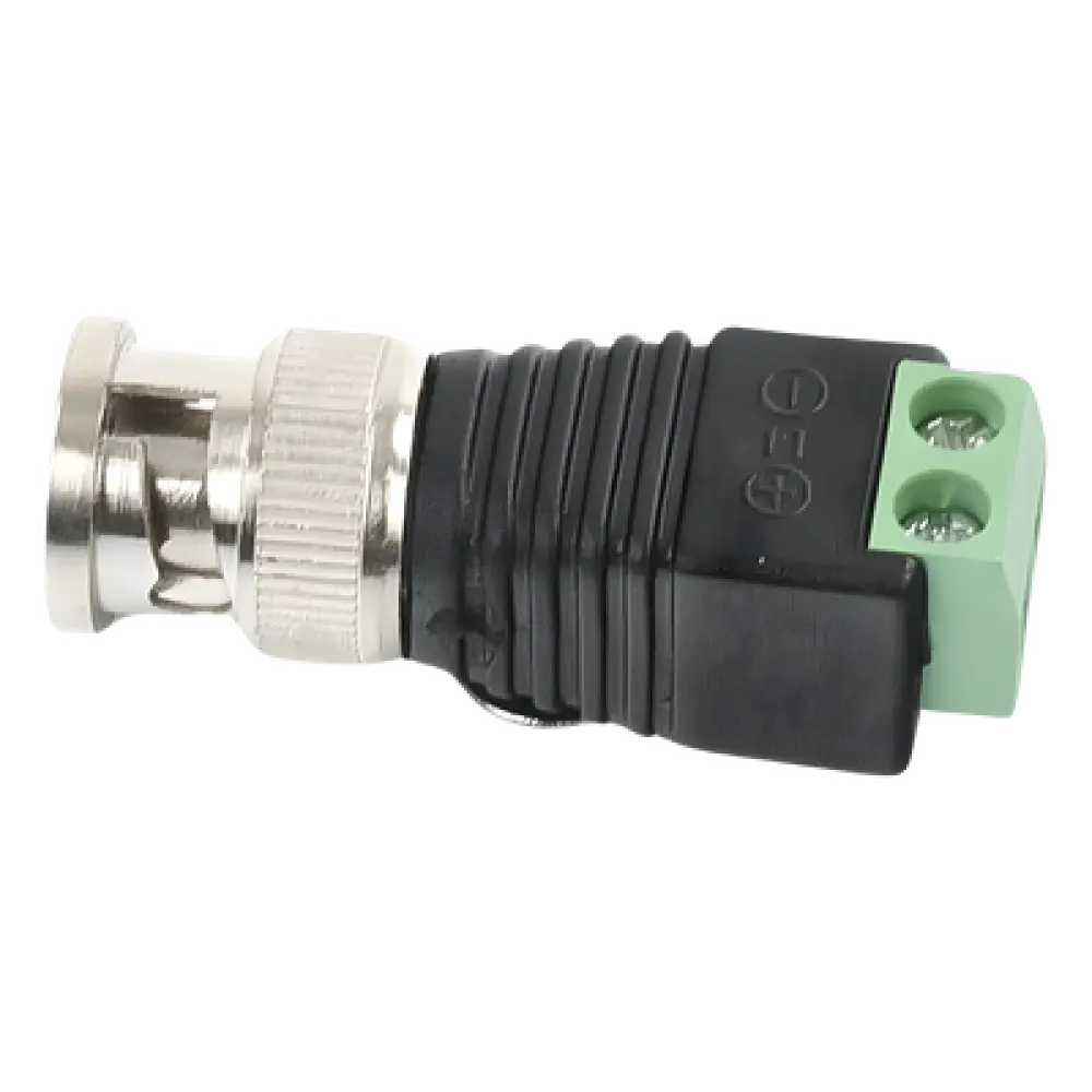 Adaptador BNC Macho / Terminales Tornillo / 75 Ohm / Cables AWG 26-14 / RG-59 / RG-6