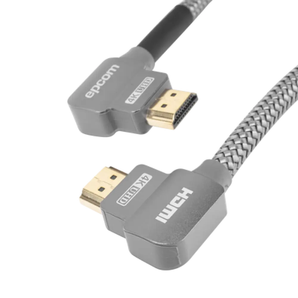 Cable HDMI / Ángulo 90° / 2 Metros (6.56 Pies) / 4K@60Hz / 18Gbps / Ethernet / Nylon