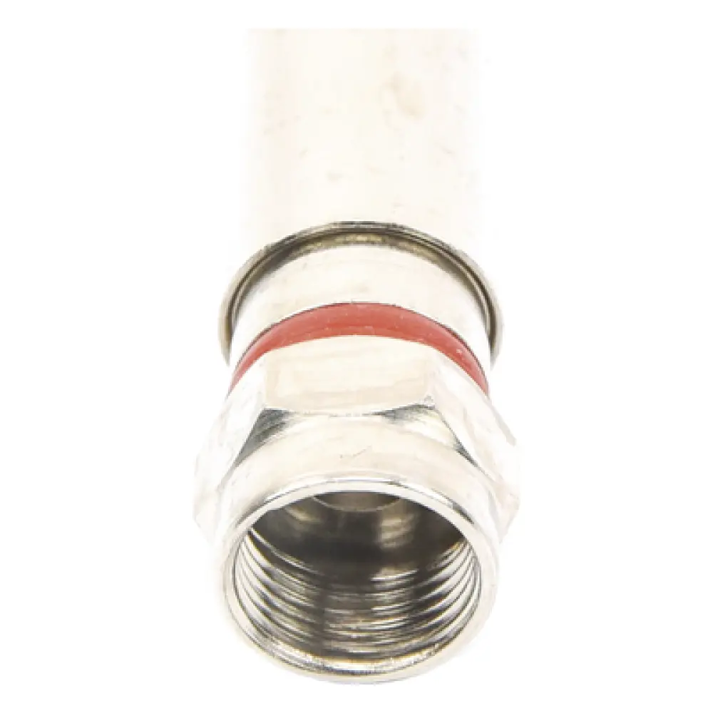 Conector F Macho / Compresión en Línea / Cable RG-6 / Cuerpo Bronce Niquelado / Contacto Oro / Aislante Teflón