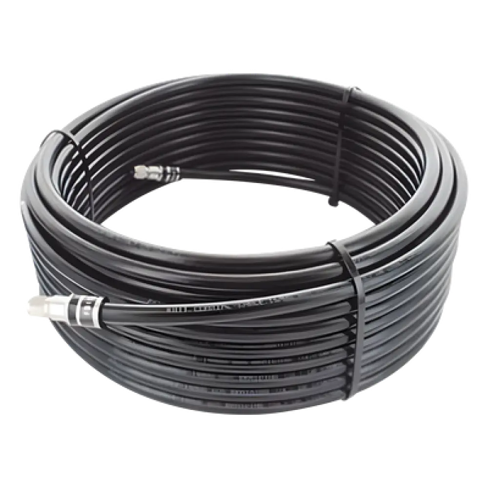 Jumper Coaxial / Tipo RG58 / 29 m (95.14 ft) / Conectores BNC Macho / 75 Ω / Color Negro