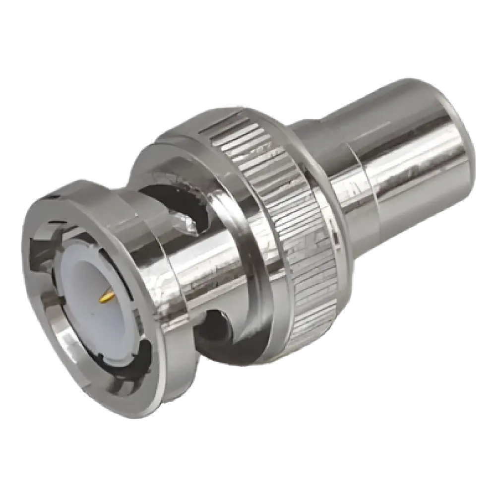 Adaptador en Línea / 75 Ohm / BNC Macho a RCA Hembra / 13.9 mm x 27 mm / 0.55 in x 1.06 in