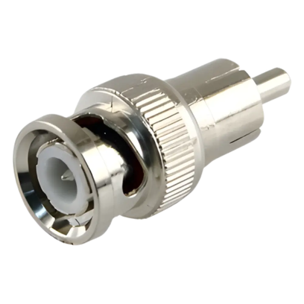 Adaptador en Línea / BNC Macho a RCA Macho / 75 Ohm / 13.9x35 mm / RG-59 y RG-6