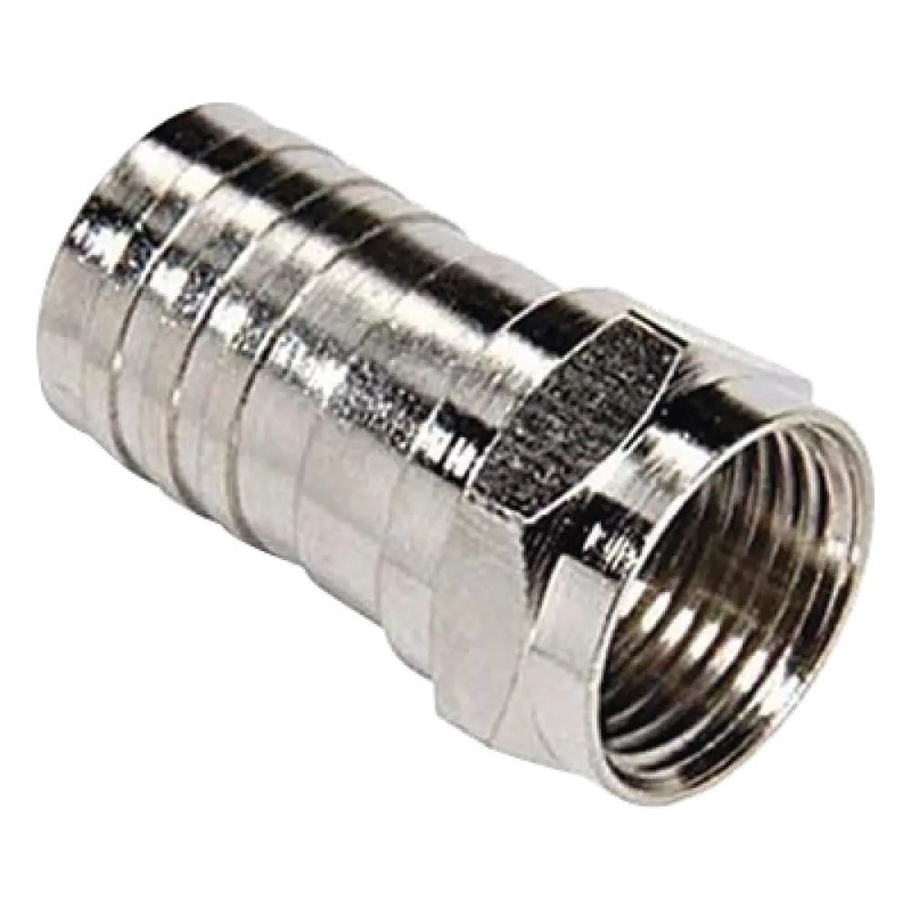 Conector F Macho / Doble Blindaje / Plegable / Bronce Niquelado / RG-6