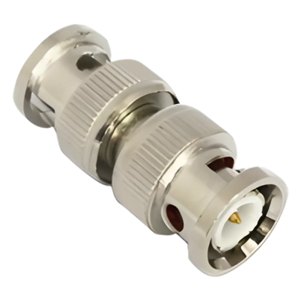 Adaptador Coaxial / BNC Macho a BNC Macho / 75 Ohm / Barril / Níquel-Oro-PTFE / 13.9 mm x 33.6 mm