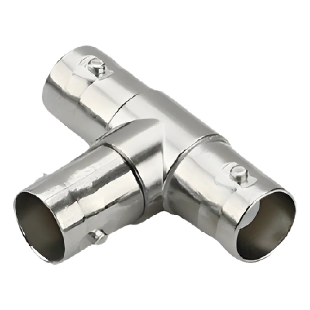 Adaptador Coaxial en T / Triple BNC Hembra / 75 Ohm / Níquel-Oro-PTFE / 14.5 x 23.7 x 33.0 mm