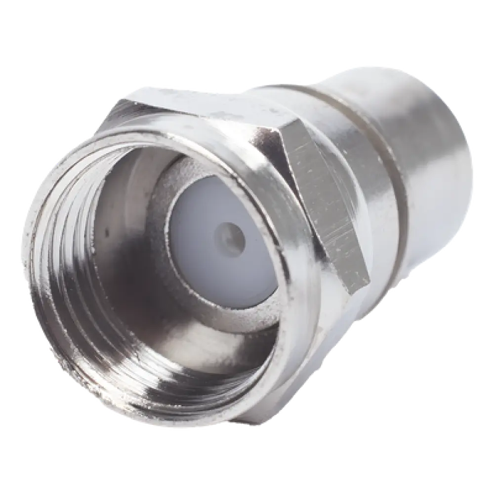Conector F Macho / Plegable con PIN / Cable RG-6 / Cuerpo Bronce Niquelado / Contacto Oro / Aislante Teflón