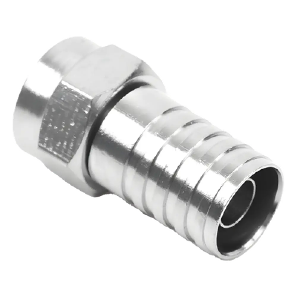 Conector F Macho / Doble Blindaje Plegable / RG-59 / Bronce Niquelado / Contacto Oro / 1.64 ft Equivalente