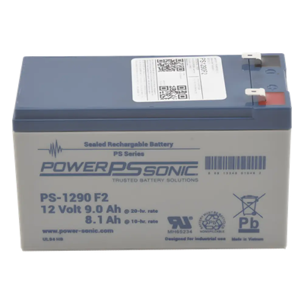 Batería de Respaldo AGM/VRLA / 12V / 9.0 Ah @20hr / Terminales F2 / Vida Útil 5 Años / Caja ABS Resistente a Impactos