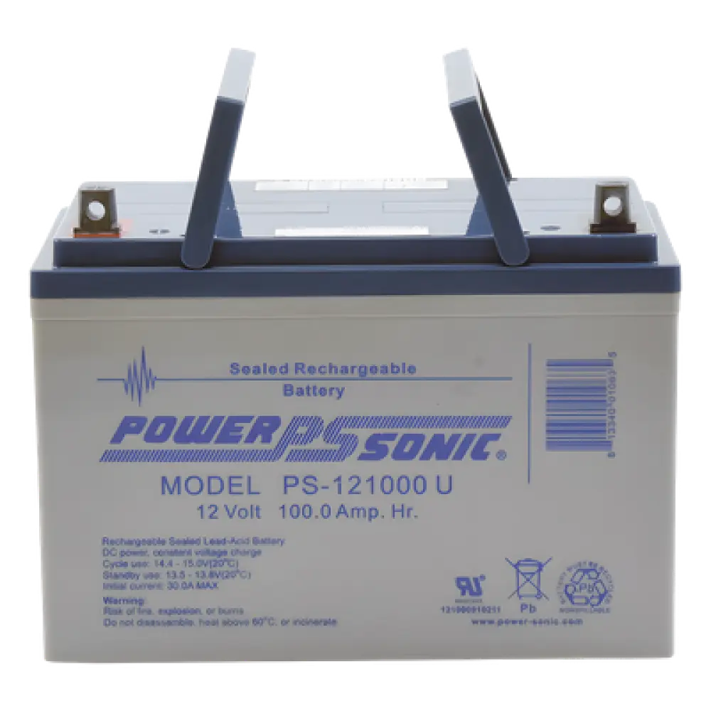 Batería de Respaldo AGM/VRLA / 12V 100Ah / Terminales U / Vida Útil 10-12 Años / Caja ABS Resistente