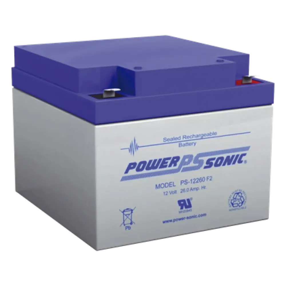 Batería de Respaldo AGM/VRLA / 12V / 26Ah / Terminales F2 / 5 Años Vida Útil / UL Reconocida