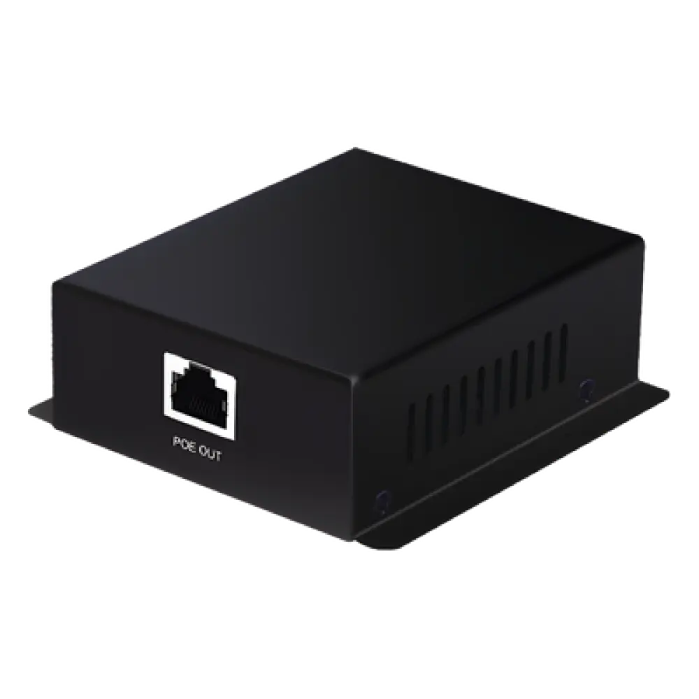 Convertidor PoE Industrial / Entrada 802.3 af/at / Salida PoE Pasivo 24V / Puertos RJ45 100/1000 Mbps / Alcance 100 m (328 ft) / Rango -10 a 70 °C