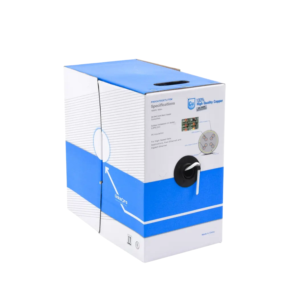 Bobina de Cable UTP Cat5e para Exterior en Color Blanco / 305 Metros (1000 Pies) / Certificada UL / Sin Blindaje