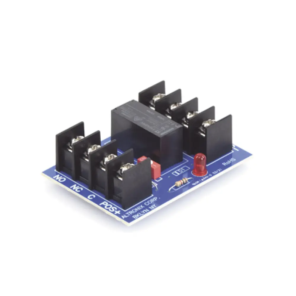 Relé DPDT / Entrada 6 o 12 VDC / Contactos 5A/220 VAC o 28 VDC / Consumo 120 mA / LED de Activación