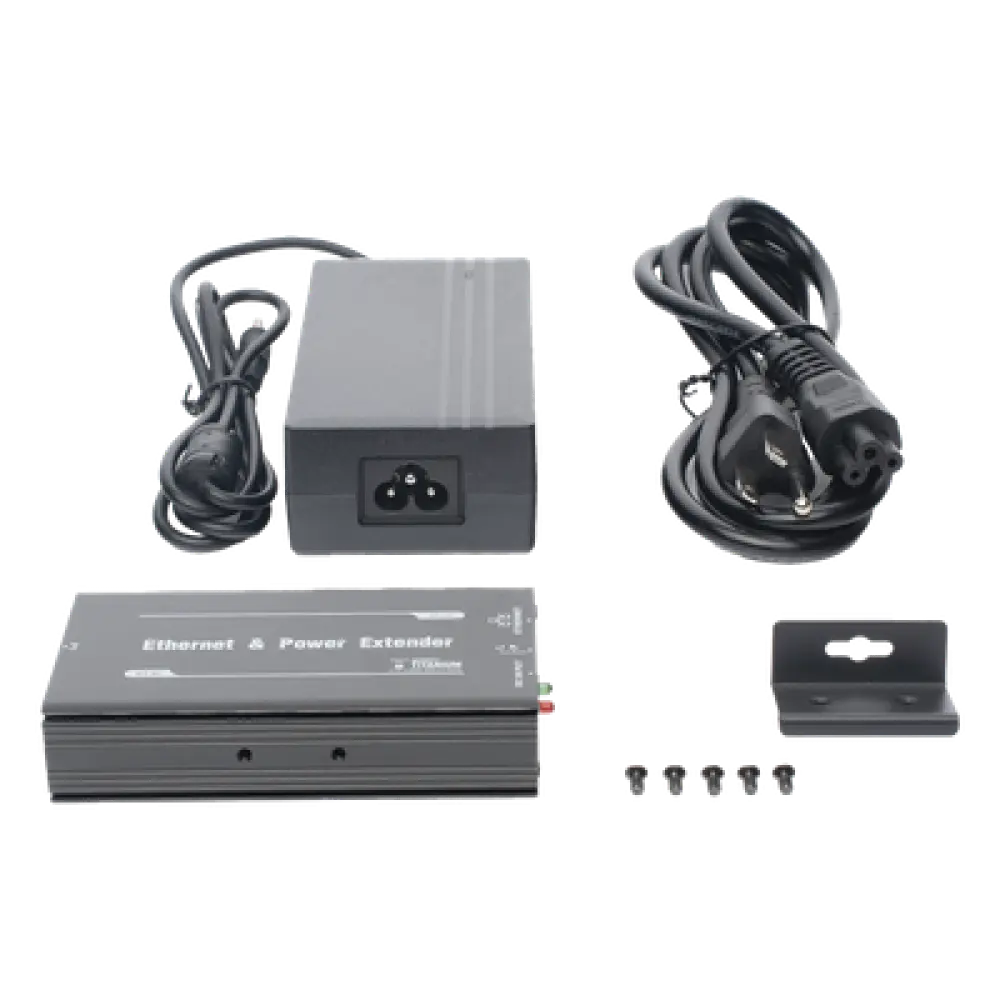 Receptor PoE Extensor / 1 Puerto / Alcance 600 m (1968.5 ft) / 60 W / 100 Mbps / Cascada 4 Nodos / Cat 5e/6