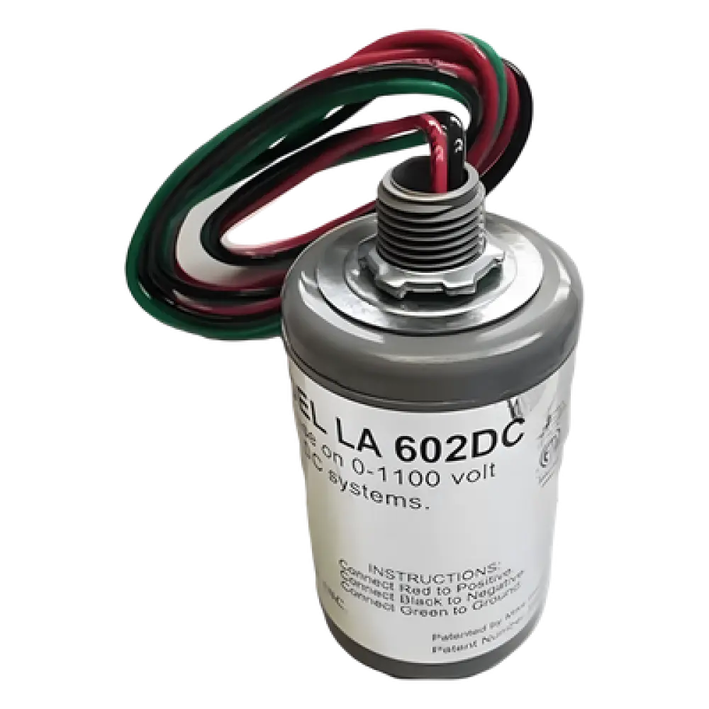 Protector de Descargas Atmosféricas / Sistemas Fotovoltaicos DC / 0-1100 Vcc / Tiempo de Respuesta 5 ns / Varistor de Óxido de Silicio / Instalación Externa