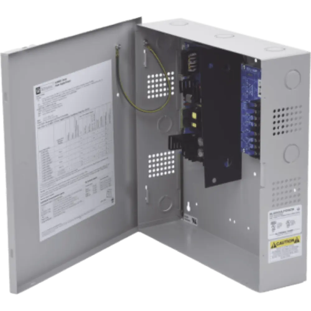 Fuente de Alimentación Controlada / 8 Salidas 12/24 Vcc / 6 A Continuos / Protección PTC Clase 2 / Cargador de Batería Integrado / 115 Vca Entrada