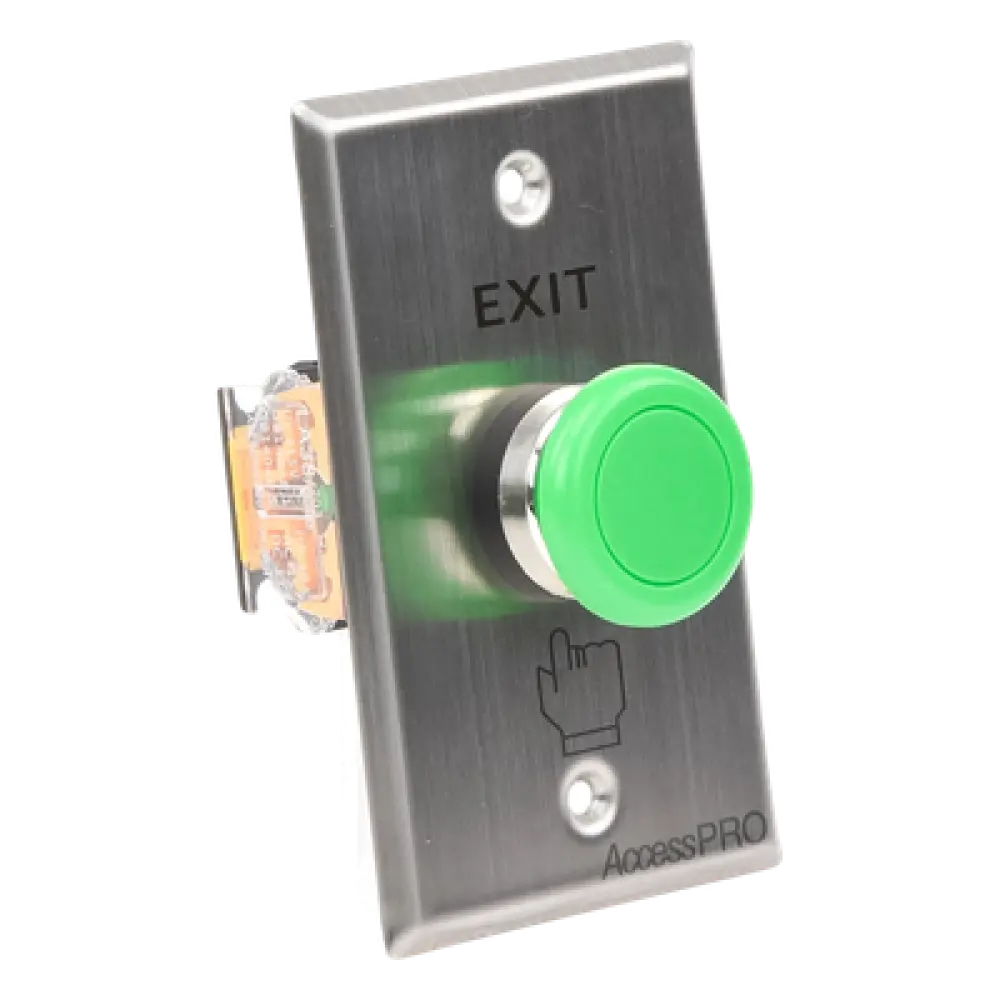 Botón de Salida de Uso Rudo / Contacto NO/NC/COM / Acero Inoxidable / 10A 125-250 VCA / 500,000 Accionamientos / -20°C a 55°C