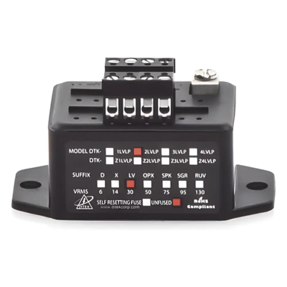 Protector Bajo Voltaje / 2 Pares / NAC SLC IDC PIV / Terminales Tornillo / -40°C a 70°C / Riel DIN