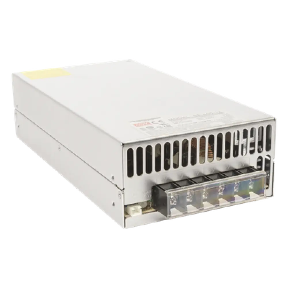 Fuente de poder industrial conmutada / 600W / 12Vcc / 50A / Entrada: 90-132Vca o 180-264Vca seleccionable / Ventilador incorporado